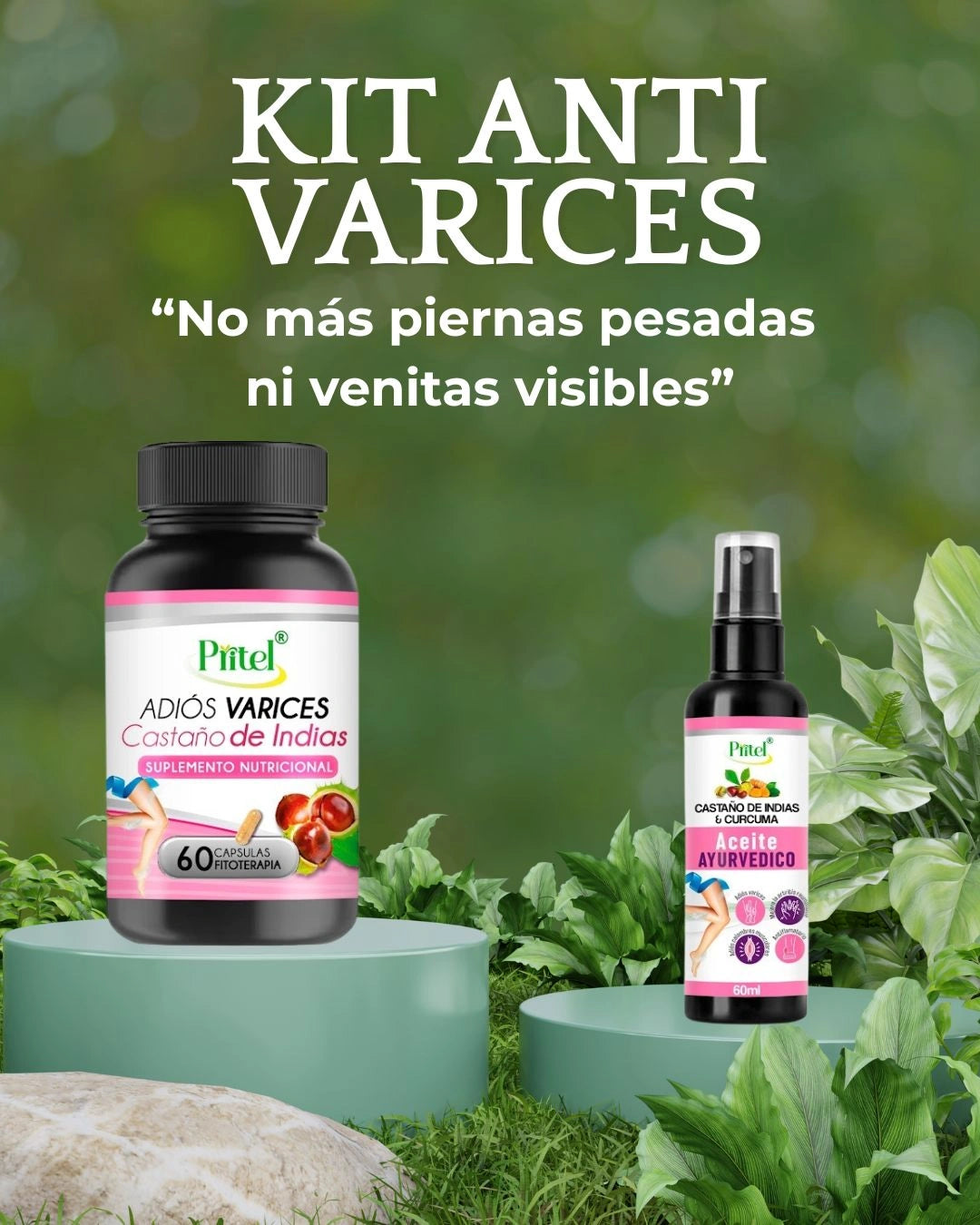 CÁPSULAS ANTIVARICES + ACEITE AYURVÉDICO PITEL® ADIÓS VÁRICES🦵